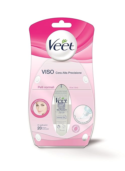 Veet High Precision Facial Wax Strips Sensitive Skin - 20 Re-usable strips - 15ml