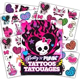 Rock Star Tattoos Punk Rock Temporary Tattoos Party Favor Set ~ 50+ Girl Punk Rocker Tattoos for Halloween Costumes, Party Supplies, More