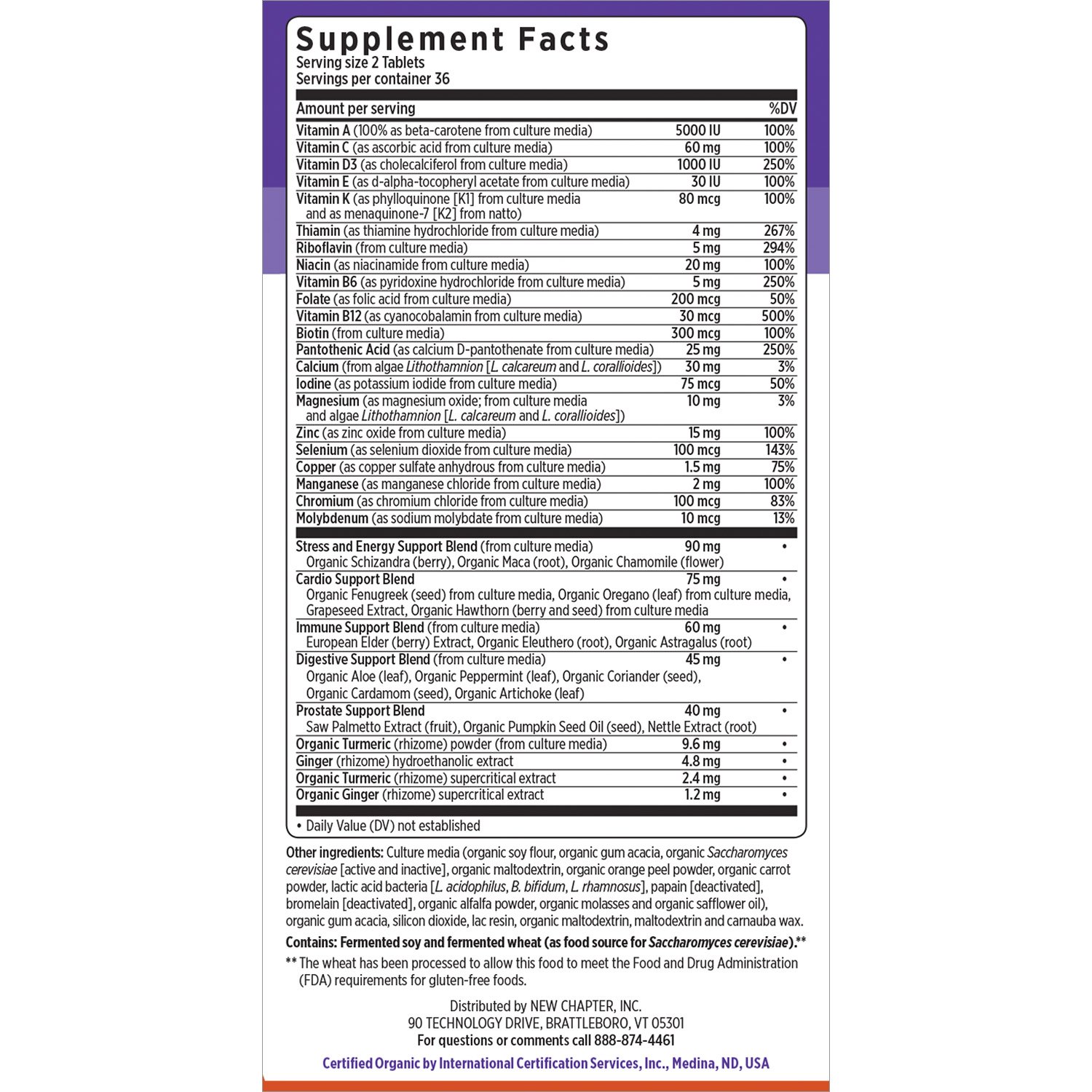 New Chapter Men's Multivitamin, Every Man, Fermented with Probiotics + Selenium + B Vitamins