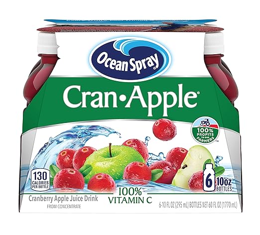 Amazon Com Archway Ocean Spray Cranapple 10 Ounce Count Cranberry Apple Juice Drink 60 Fl Oz Pack Of 6 Fruit Juices Grocery Gourmet Food