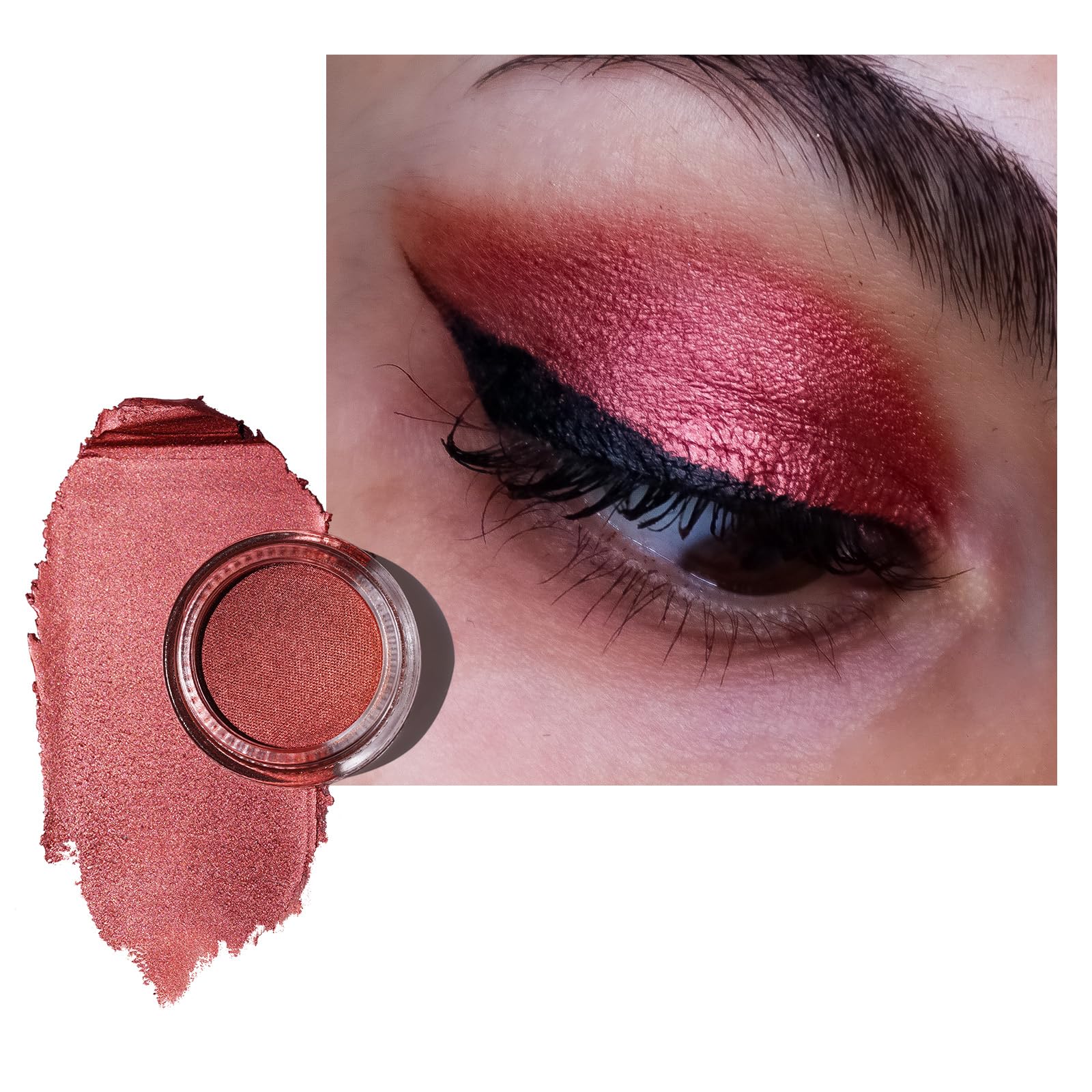 OULAC Cream Eyeshadow, Glitter Raspberry Eyeshadow, Holds Makeup For 12 Hours +, Waterproof and Sweatproof, Crease Resistant, Vegan | 06g, (21) Desire