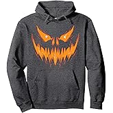 Scary Spooky Jack O Lantern Face Pumpkin Halloween Men Boys Pullover Hoodie
