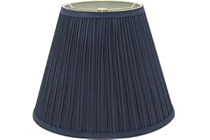 Aspen Creative 33051A, Hardback Empire Transitional Spider Lamp Shade, Mushroom Pleated Stone Blue, 7" Top x 13" Bottom x 10"