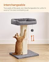 Feandrea Cat Scratching Post 71 cm Tall with Plush Perch 40x30 cm view 4
