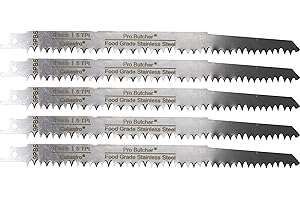 Caliastro 9-Inch Stainless Steel Frozen Meat Bone Cutting Saw Blades for Reciprocating and Sawzall Saws 5-Pack