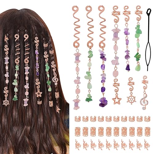 hoyuwak 40 Pcs Hair Jewelry for Braids Loc Dreadlock Accessories
