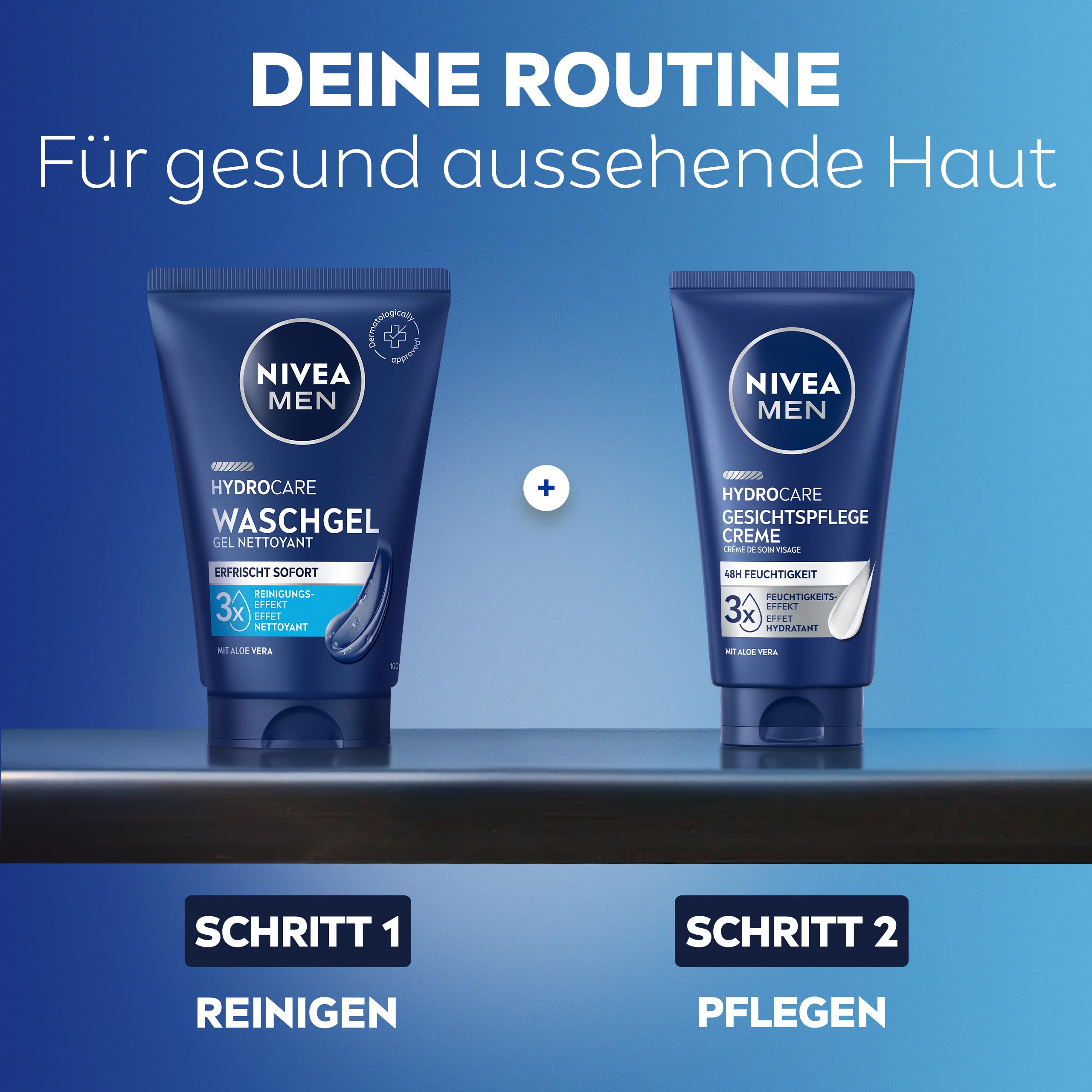 NIVEA MEN Hydrocare Gesichtspflege Creme, 48h Feuchtigkeitscreme für trockene Männerhaut, feuchtigkeitsspendende Gesichtscreme mit Aloe Vera und Provitamin B5 (75 ml) 7