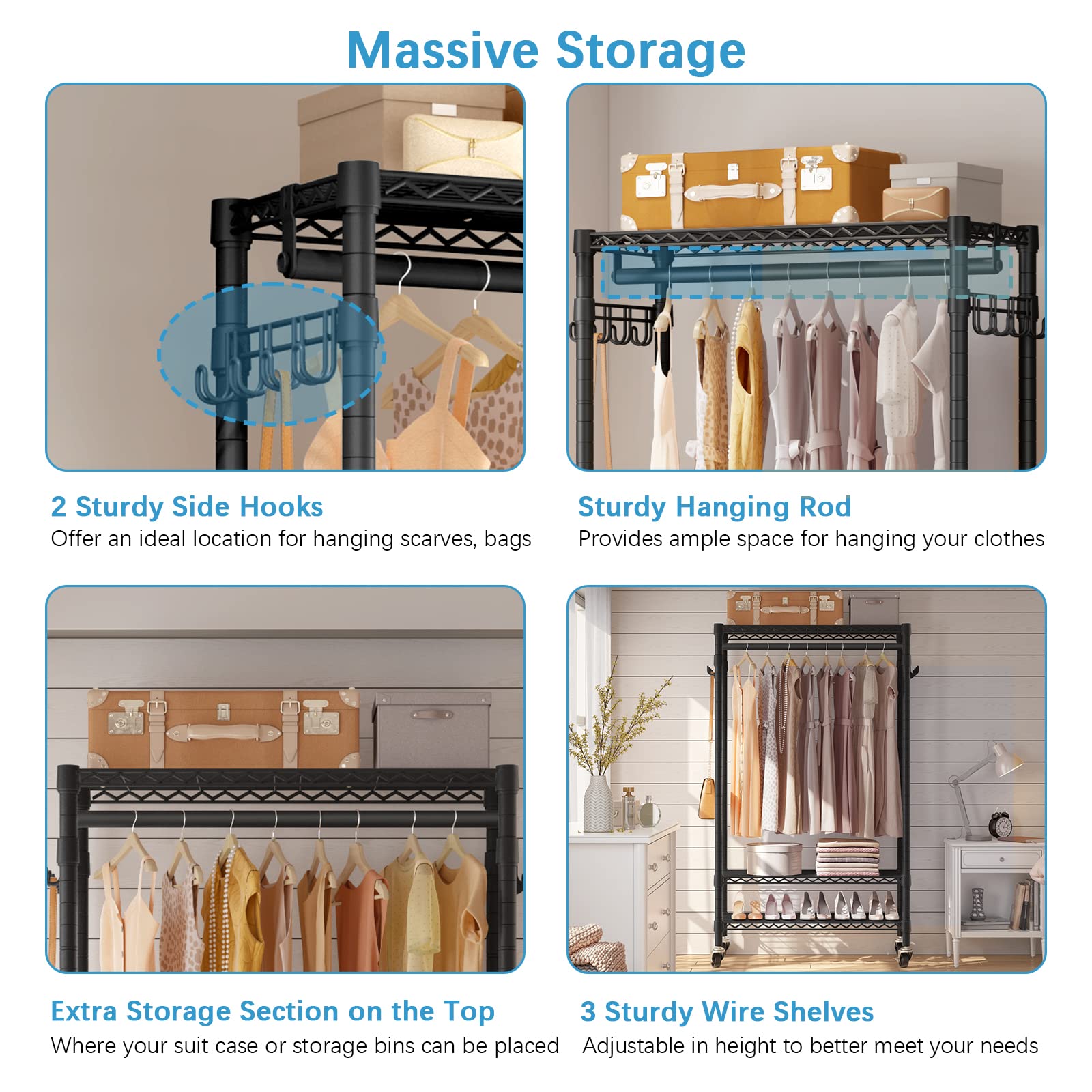 Mua VIPEK R1 Rolling Garment Rack Heavy Duty Clothes Rack for Hanging ...
