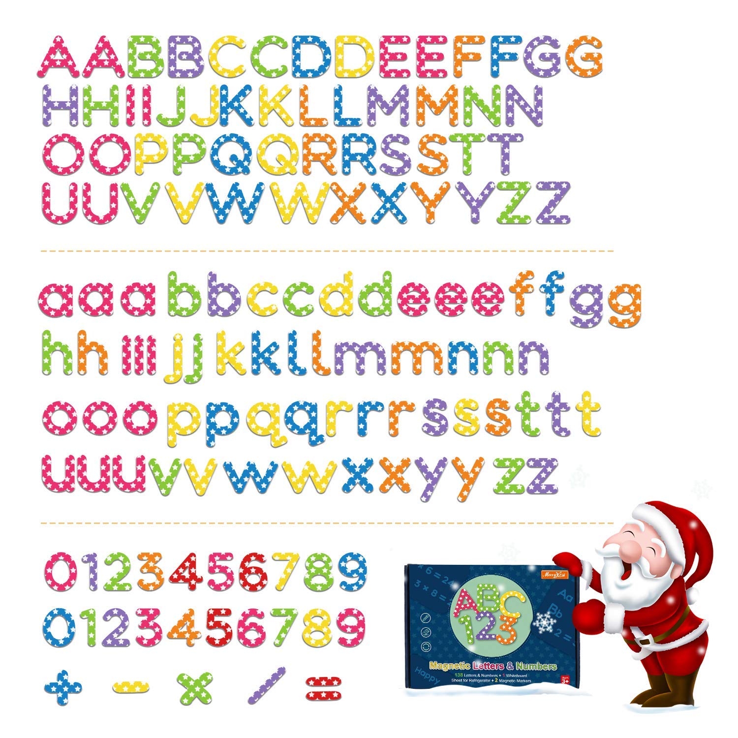 Magnetic Letters and Numbers-138Pcs Kids Educational Alphabet Refrigerator Magnets-Gift Set with Dry Erase Magnetic Board,Best Preschool Learning Toys for Kids Spelling,Counting,Color Recognition