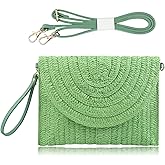 COOKOOKY Straw Clutch Handbag Summer Beach Straw Purse for Women woven Envelope Bag | Straw, Summer, Beach, woven, Straw, Summer, Beach, woven