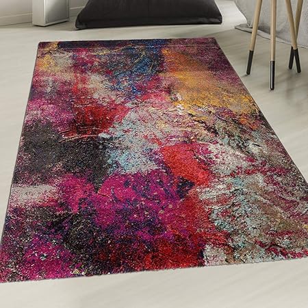Un Amour De Tapis Tous Petit Tapis Evy Unik Bleu écru Jaune Gris Orange Noir Gris Beige Rose 40 X 60 Cm Tapis Moderne 4157