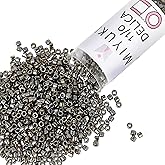 Miyuki Delica Seed Beads – Size 11/0 (1.6 mm), DB0254, Galvanized Tarnish Silver, 7.2 g, Approx. 1440 Beads, Made in Japan