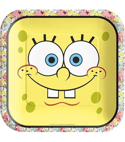 Amazon.com: Amscan Spongebob Squarepants Yellow Square