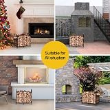Mutool 25.6" Metal Firewood Rack, Indoor/Outdoor Log Holder, Black view 4