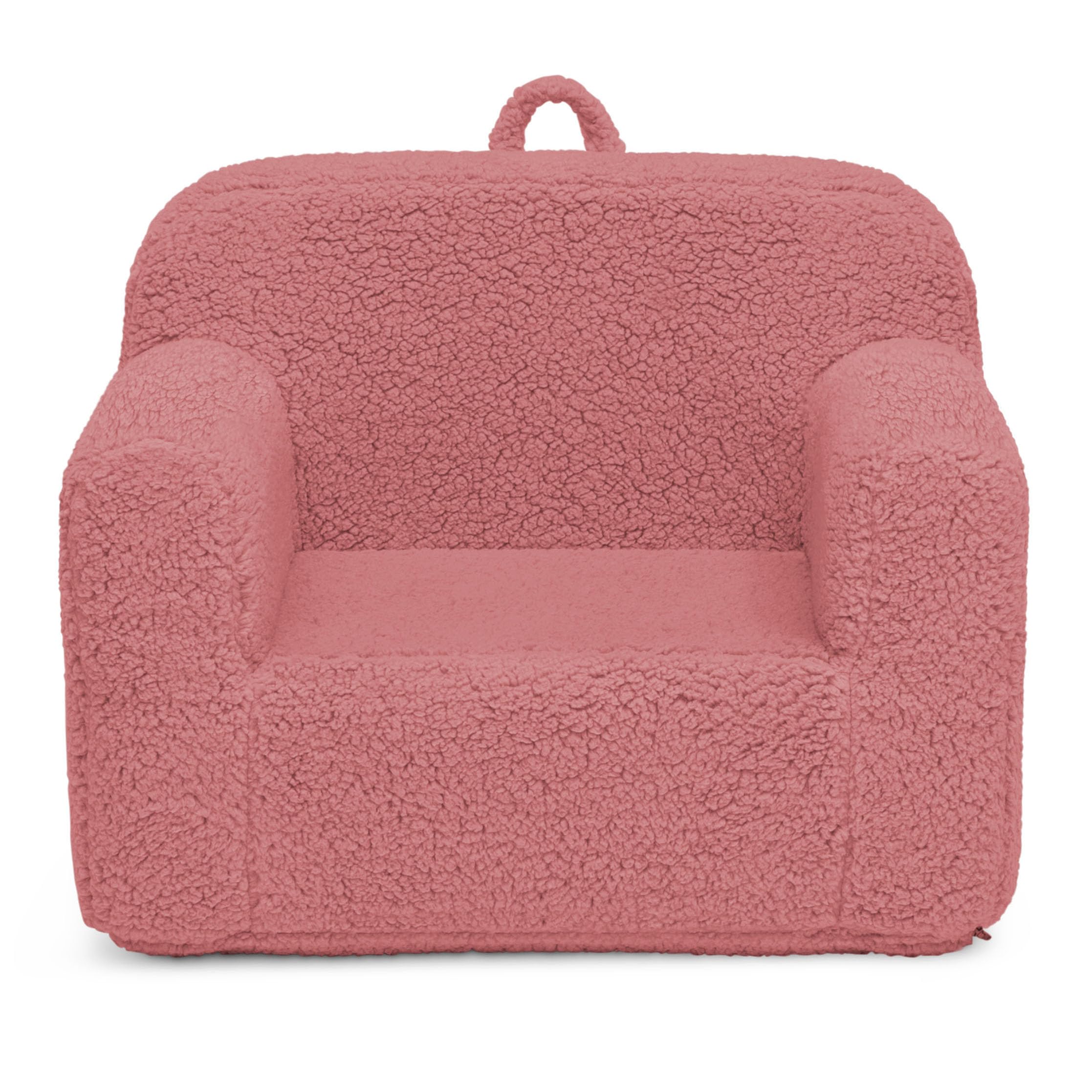 Delta Children Sherpa Cozee Chair - Foam Kids Chair for Ages 18 Months and Up, Rose Image