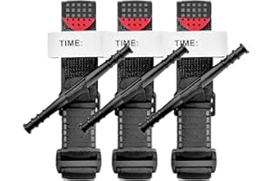 Bencai Tourniquet, 3-Pack Tactical Tourniquets - Reinforced with Thicker Nylon Rod, Military Combat Medical Rescue, Quick Bleeding Control for Outdoor Emergencies, Essential First Aid Kit Supplies