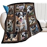 Australian Shepherd Blanket Aussie Dog Puppy Throw Blankets Ultra Soft Cozy Fuzzy Plush Fleece Flannel Stuff Blanket Gifts for Dog Lovers Girls Women Boys Men Kids for Bedding Sofa 40"X50"