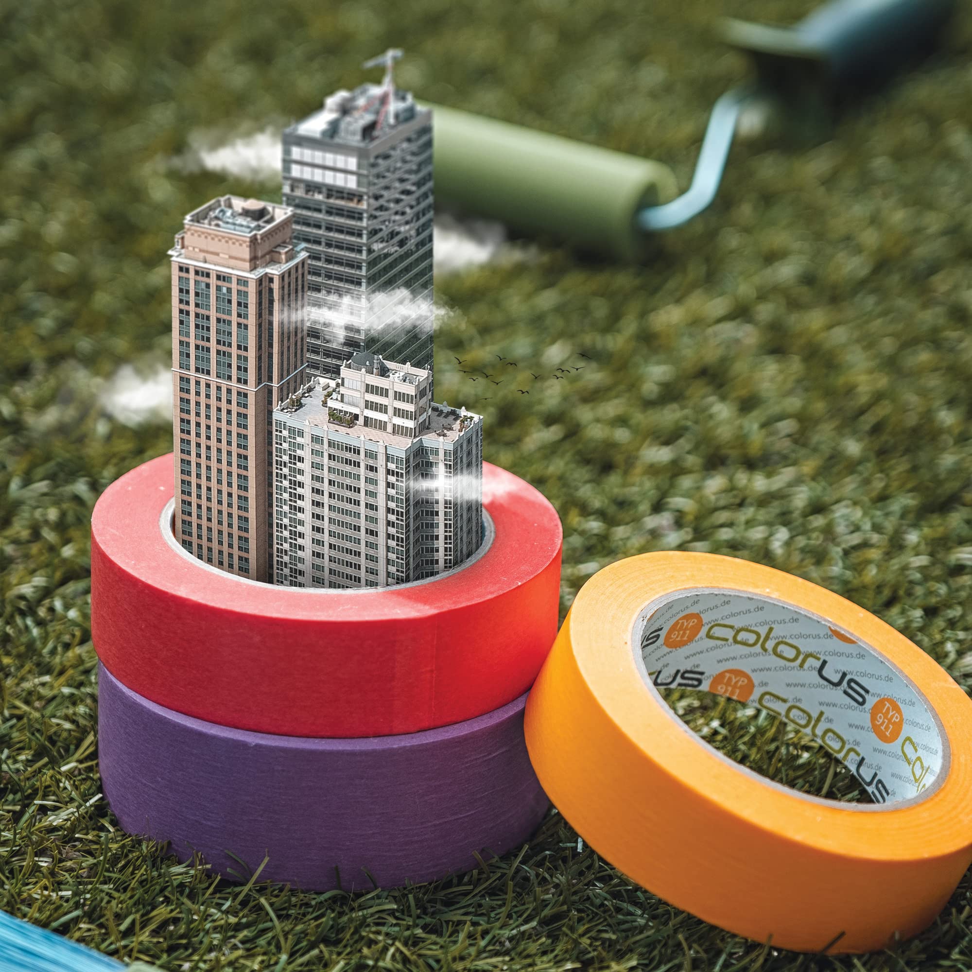 Colorus 3 x Profi Maler-Goldband Soft Tape | Maler Abklebeband 50 mm x 50 m UV beständig | Klebeband für gestochen scharfe Farbkante | Lackierband Lackier-Klebeband Lack-Abdeckband 6