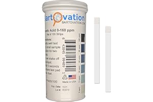 Peracetic Acid Test Strips, 0-160 ppm [Double Comparable Offers, Vial of 100 Strips]