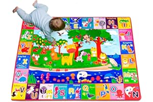 teytoy Baby Cotton Play Mat, Crawling Mat for Floor Mat Large Super Soft, Extra Thick (0.6cm), Plush Surface Foldable Non-Slip Non-Toxic