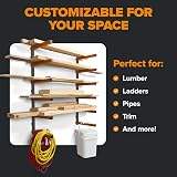 BORA PBR-001 6-Level Metal Wall Mount Wood Organizer Lumber Storage Rack Orange view 5