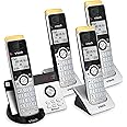VTech IS8121-4 Super Long Range up to 2300 Feet DECT 6.0 Bluetooth 4 Handset Cordless Phone for Home with Answering Machine, Call Blocking, Connect to Cell, Intercom and Expandable to 5 Handsets