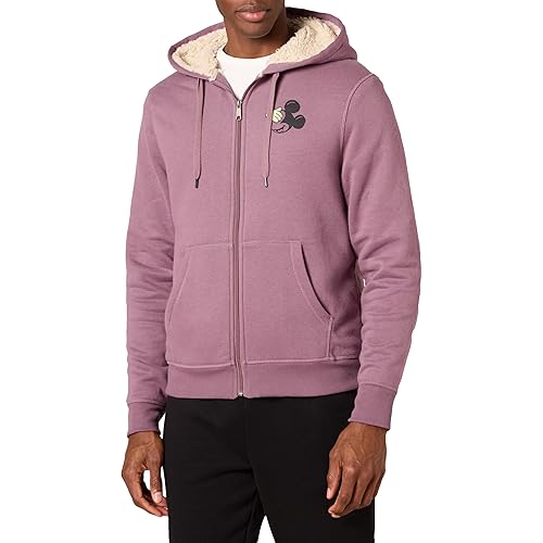 Amazon Essentials Disney | Marvel | Star Wars Men's Sherpa-Lined Full-Zip Hoodie Sweatshirts, Mickey, Medium