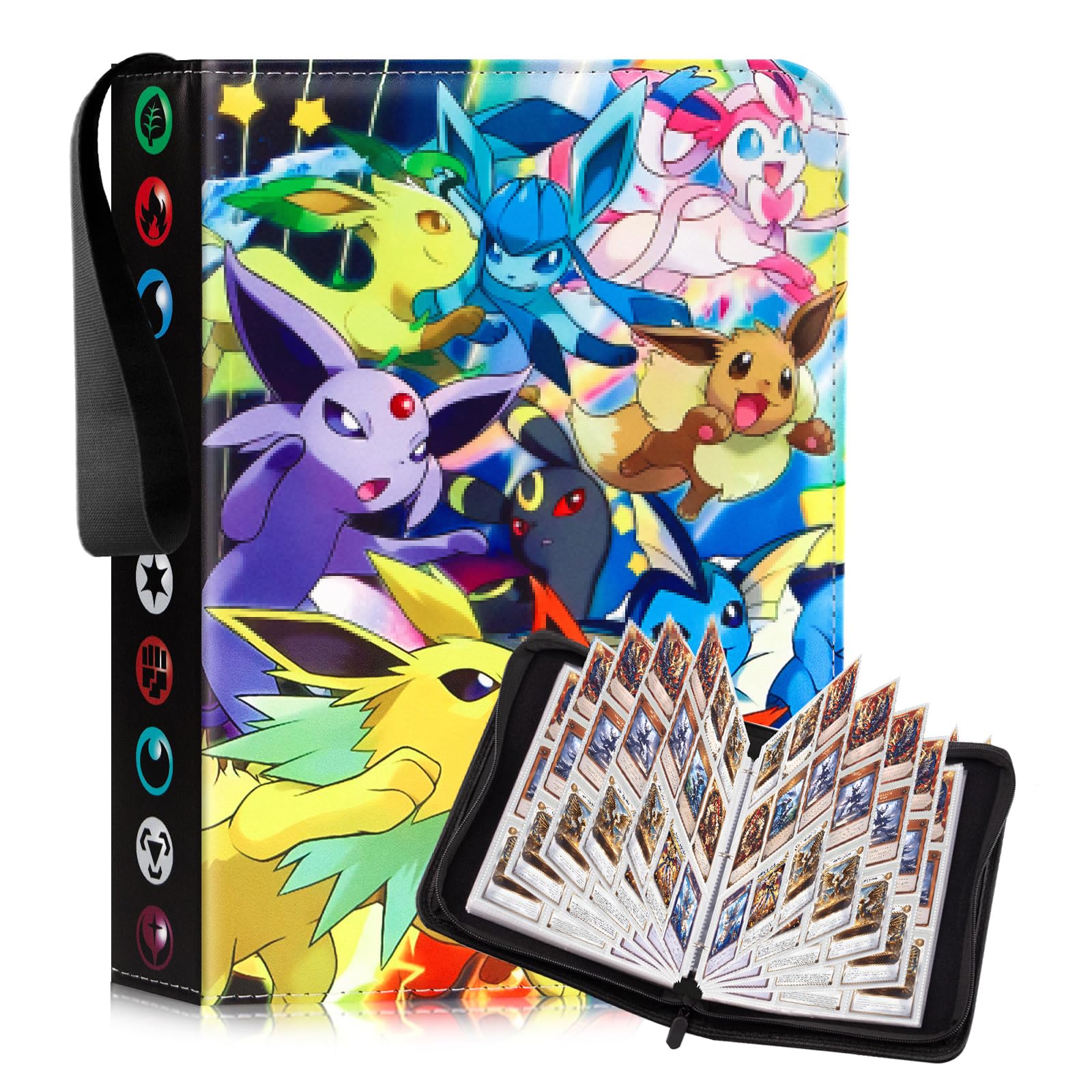 Vilntrosia 50 Page Trading Card Binder 900 Pockets Card Album Holder,Waterproof Trading Card Albums,Card Binder Folder with Zipper for Boys Girls
