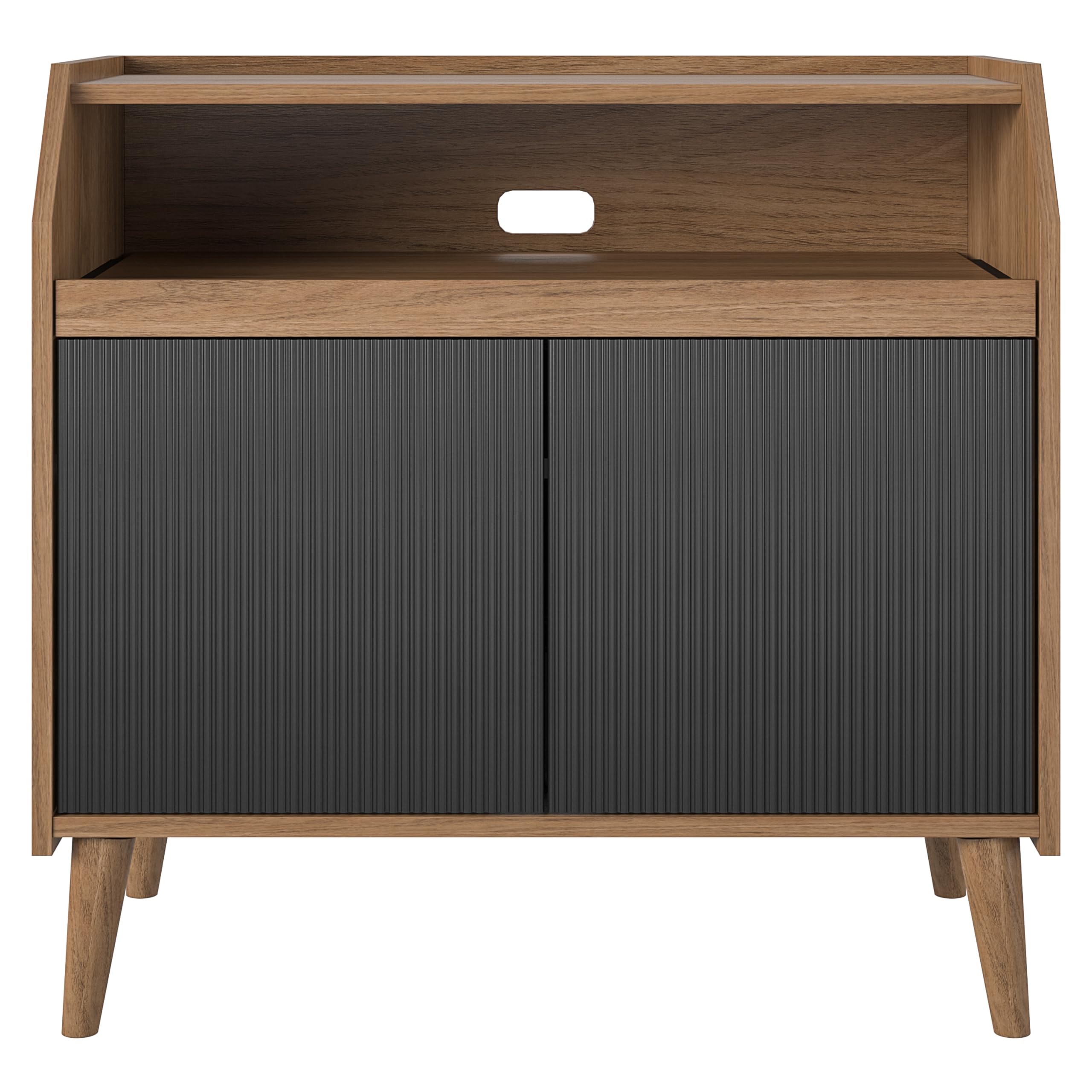 Photo 1 of Novogratz Magnolia Record Stand, Walnut/Black