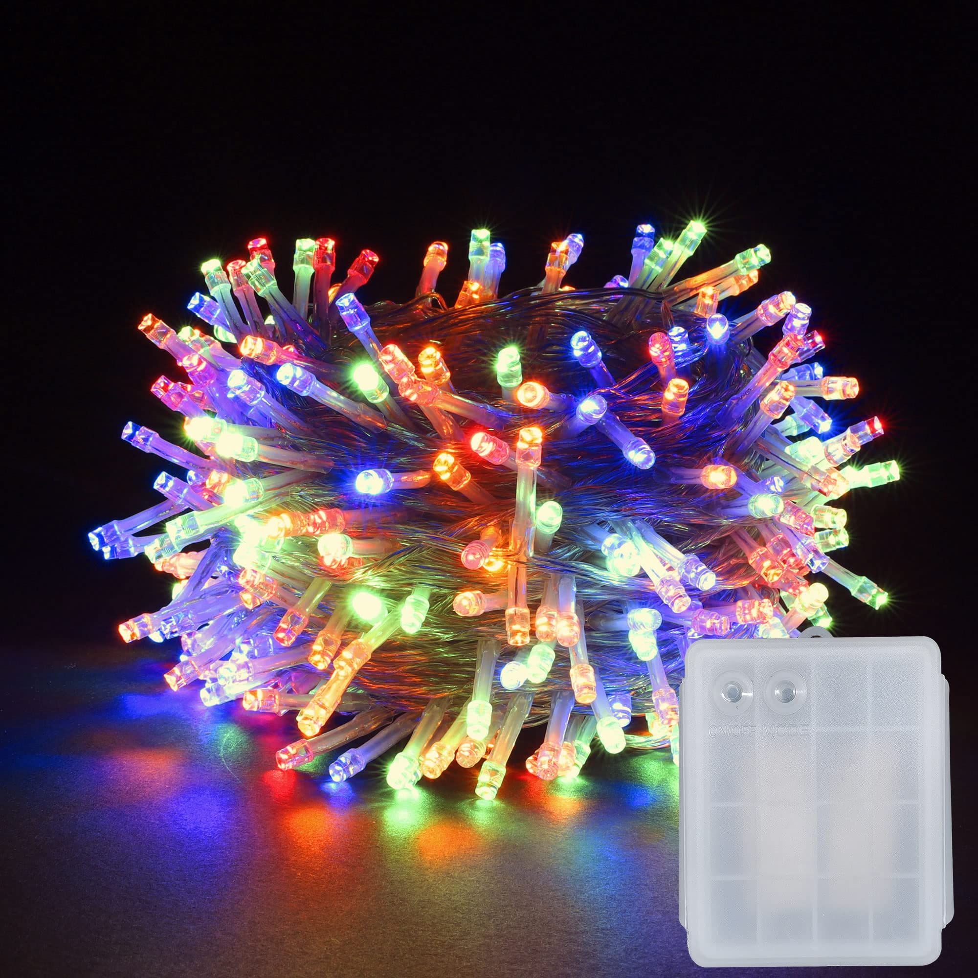YOSION 100 LED String Fairy Lights Battery Power Operated 8 Modes Timer Function Rainproof Christmas Halloween Garden Party Wedding Decoration(100, Multi)