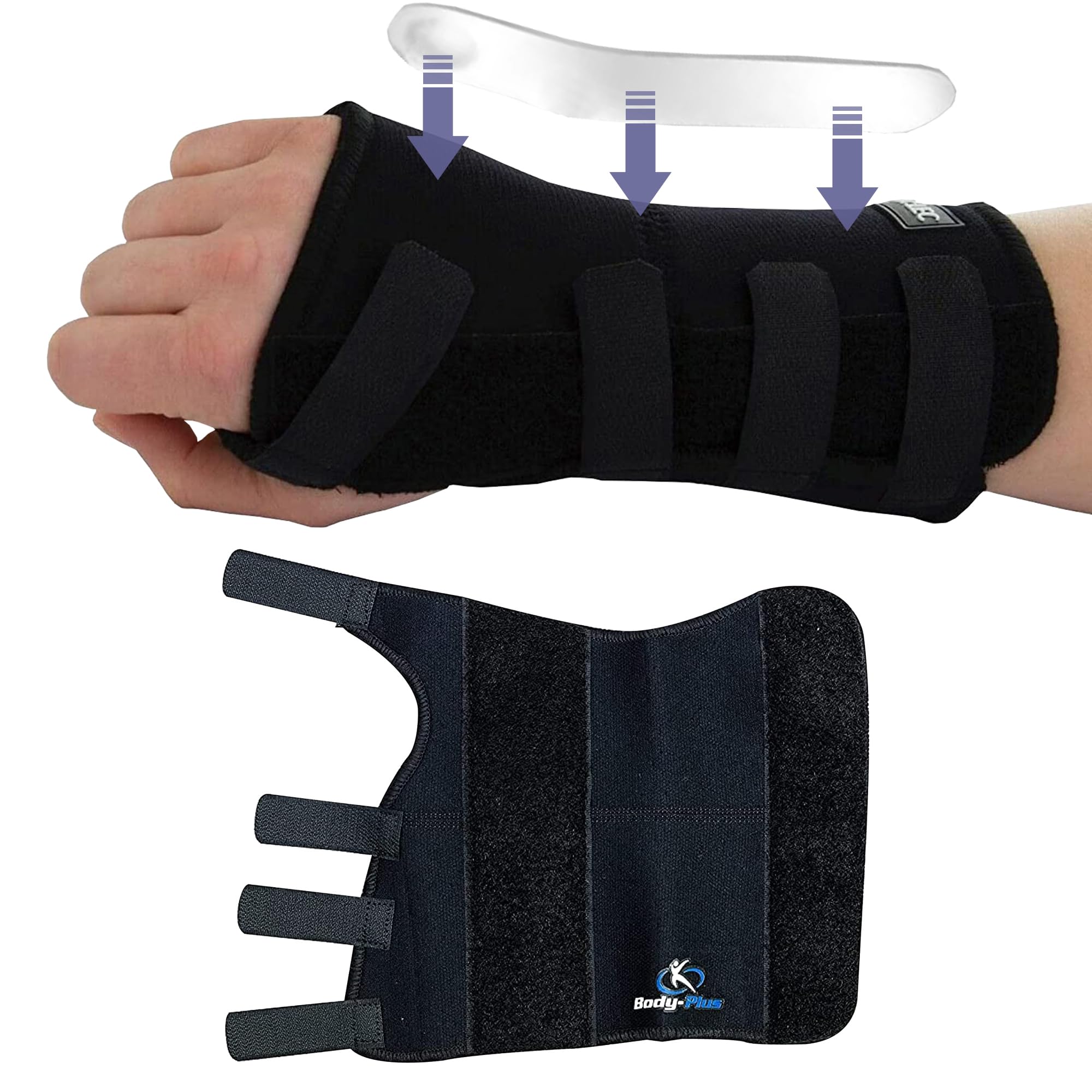 Wrist Brace Splint Support - Breathable Lightweight Carpal Tunnel Splint for Men Women - Pain Relieve Wrist Splints, Ideal for Hand Support, Fractures, Sprains, Joint Pain, Tendonitis, Arthritis