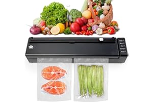 Etunsia Vacuum Sealer Machine, Cordless Rechargeable Vacuum Sealer for Dry/Moist Food Storage to Extend Fresh, With 1 Air Hose for Containers and Mason Jars, With Bag Cutter and 10 Vacuum Sealer Bags