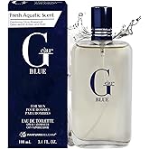 PB ParfumsBelcam G Eau Blue Eau de Toilette Spray &ndash; Men&rsquo;s Cologne, Long-Lasting Summer Fragrance for Men and Teen Boys, Perfume para Hombre &ndash; 3.4 Fl Oz &ndash; Fresh Blue Scent