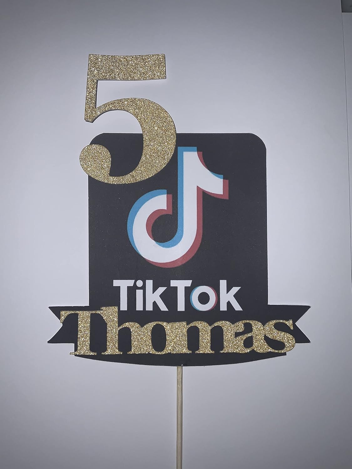 Personalised Cake topper Tik Tok black Amazon.co.uk Handmade