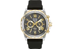 Bulova Men's Marine Star 'Series A' Chronograph Quartz Watch, Luminous Markers, Rotating Dial, 100M Water Resistant, 44mm