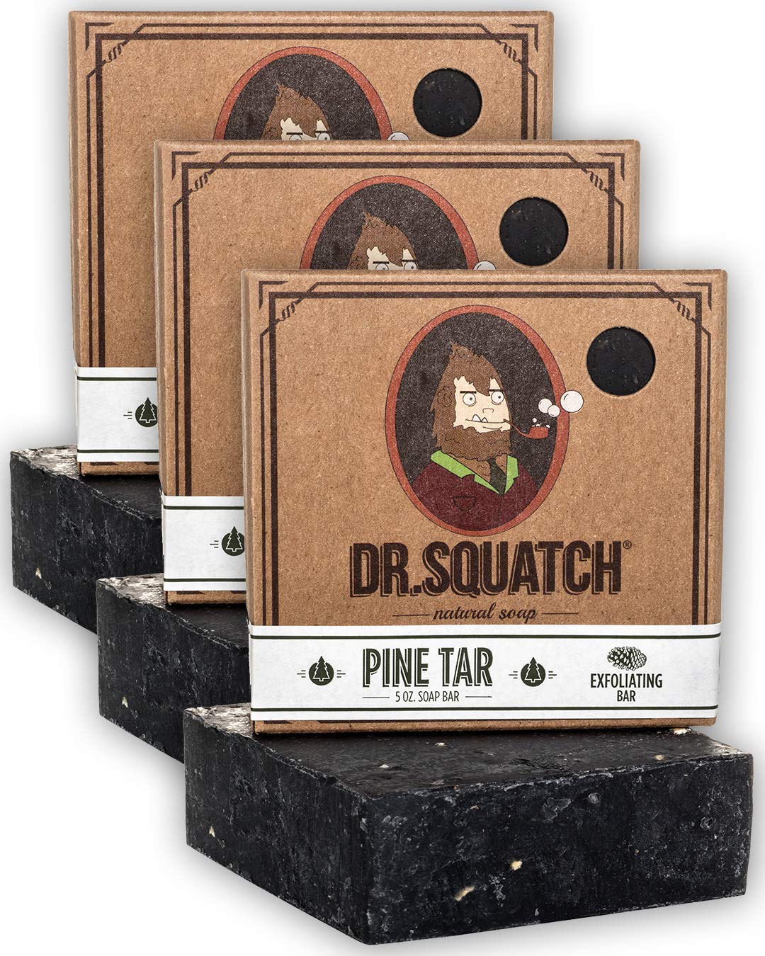 Dr. Squatch Men's Soap Sampler Pack (3 Bars) – Pine Tar, Cedar Citrus, Bay Rum Bars – Natural Manly Scented Organic Soap for Men (3 Bar Bundle Set) : Beauty