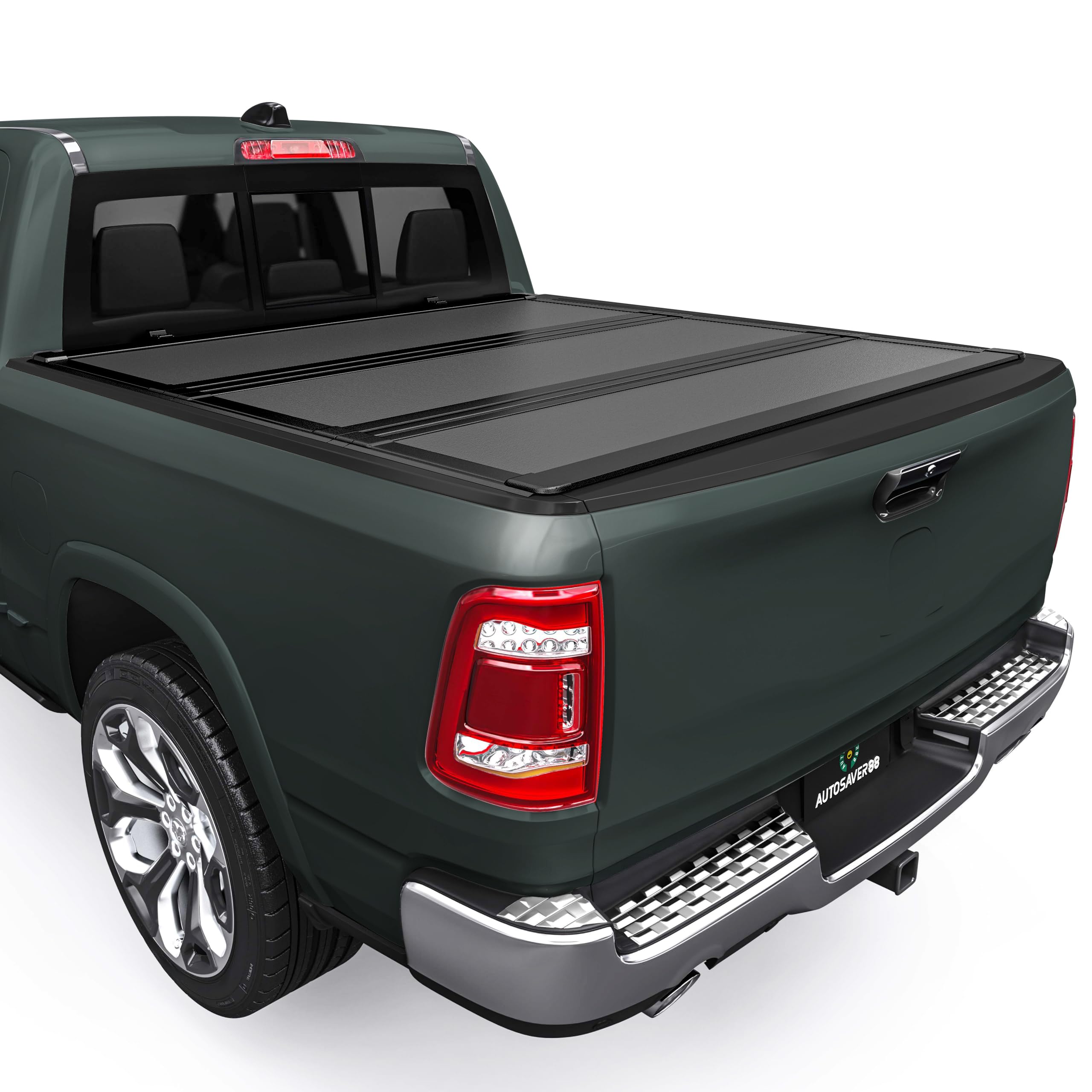 AUTOSAVER88 Low-Profile Hard Tri Fold Truck Bed Tonneau Cover Fit for Dodge Ram 1500 2009-2024 (19-24 Classic), Fit for Dodge Ram 2500 3500 2010-2026 with 6.4ft Bed Without Rambox Image