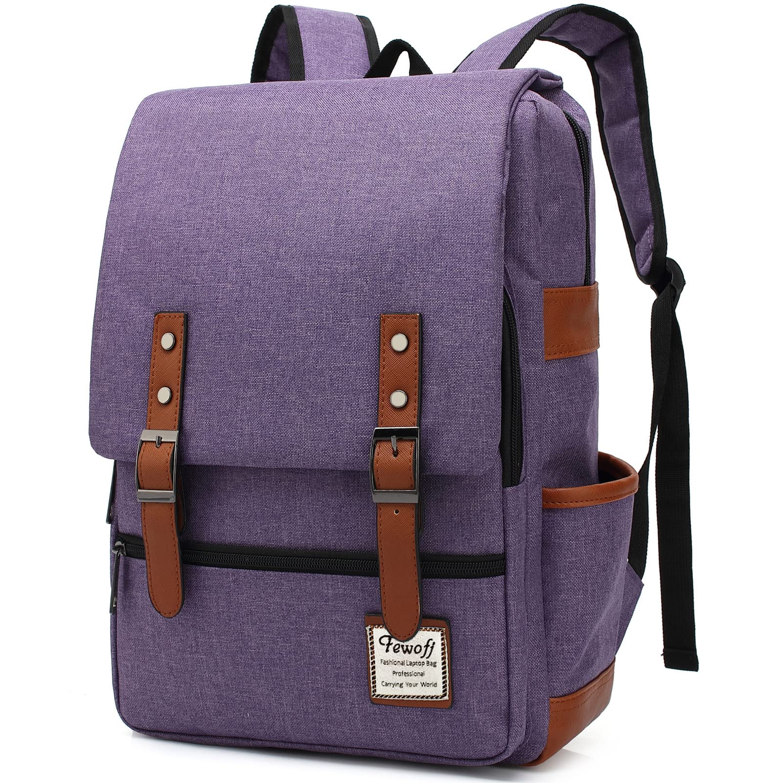 FEWOFJ Laptop Backpack School Bag Computer Rucksack 15.6 inch for Men Women College Business Travel Work (Purple)