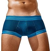 CHAOJIESI Mens Trunks Underwear Soft Ribbed Cotton Boxer Briefs for Men Low Rise Breathable Stretchy Comfort Pouch Design