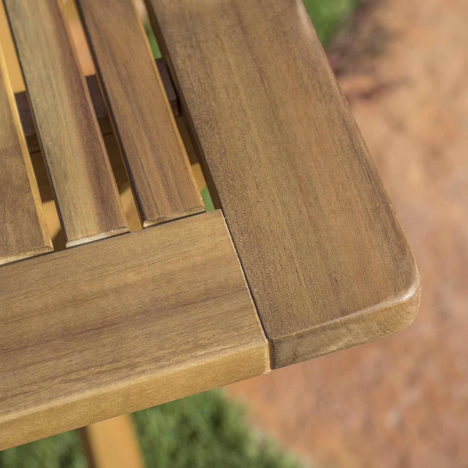 Christopher Knight Home Positano Outdoor Acacia Wood Foldable Dining Table, Natural Stained : Garden & Outdoor