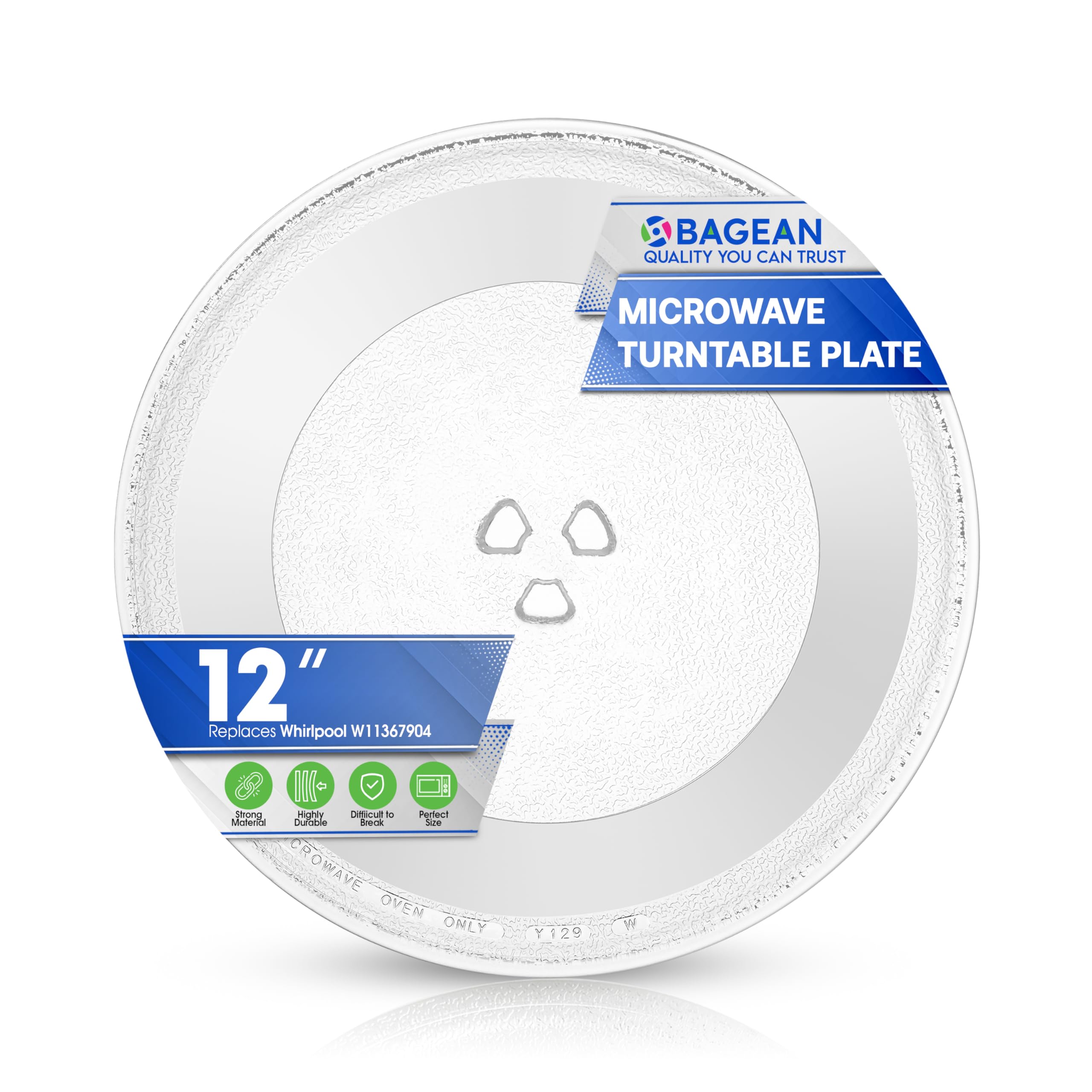 Photo 1 of Microwave Plate Replacement for 12” W10337247 W11367904 Whirlpool Microwave Glass Plate - Rotating Oven Microwave Turntable Plate - Spinning Dish Tray Turntables For Better Reheating and Cooking