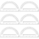 Zonon 6 Pieces Clear Plastic Protractors Bulk, 6 Inch for Geometry Math | Classroom Clear Math Protractors 180 Degrees for Student, Angle Measurement, Students Back to School Supplies Office Supplies
