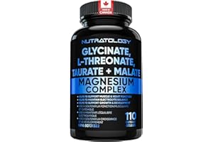 Magnesium Complex Supplement - Glycinate, Malate, L-Threonate & Taurate With Vitamin B6 + Bioperine For Enhanced Absorption -