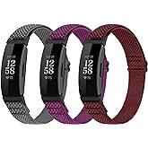 Huamanlou Adjustable Elastic Nylon Sport Bands Compatible with Fitbit Inspire 3/Inspire 2/Inspire/Inspire HR/Ace 2/Ace 3, Soft Loop Stretchy Straps Replacement Wristbands for Fitbit Inspire Women Men
