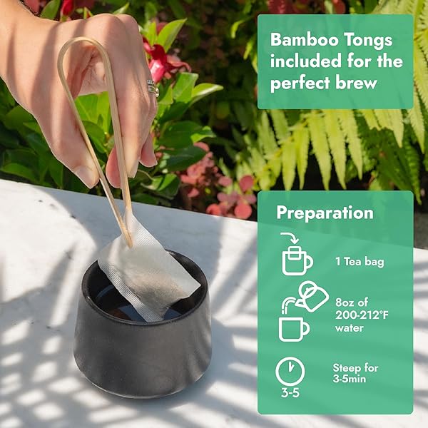 VITAL BLOOM MORINGA MINT TEA, 120 TEA BAGS, REDUCES INFLAMMATION, BLEACH FREE TEA BAGS, NON GMO (FREE BAMBOO TONGS INCLUDED)