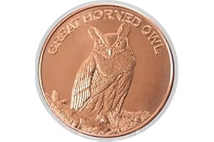 Great Horned Owl 1 oz Pure .999 Copper Round Bullion Coin in Capsule - COA by Heavenly Metals