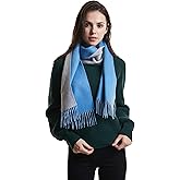 EURKEA 100% Cashmere 2025 Winter Scarf for Women Fringed Edges Warm & Soft Lightweight Solid/Plaid/Two-Tone Free Size