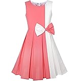 Sunny Fashion KY84 Girls Dress Color Block Contrast
