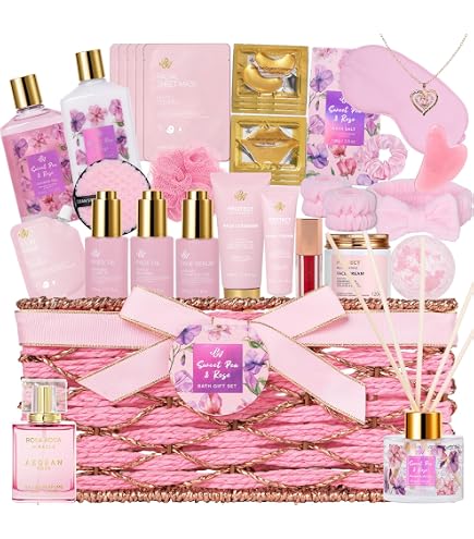 Amazon.com : Gifts from Son Pink Rose Relaxing Spa Gift Box Basket