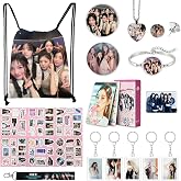 Iilliit Keychain, Photocards 128Pcs Iilliit Merch, Stickers Gift Set | Bracelet Necklace Drawstring Backpack Badge Phone Holder Lanyard Earrings